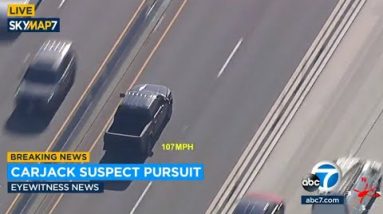 Police chasing carjacking suspect on 91 Throughway stop to Corona home