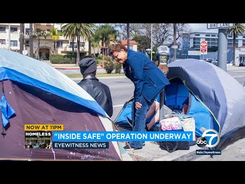 Los Angeles cleansing up homeless encampment along San Vicente