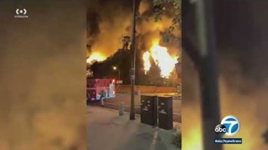 4-terror fire erupts at building under construction in San Gabriel