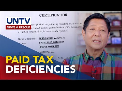 BIR document exhibits Marcos paid his tax deficiencies