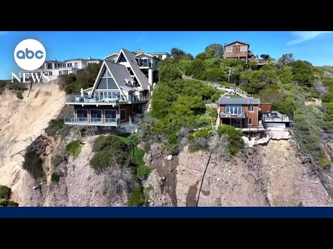 Landslide leaves California mansions teetering on cliff’s edge