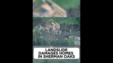 Landslide damages not not up to 3 homes in Sherman Oaks