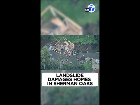 Landslide damages not not up to 3 homes in Sherman Oaks